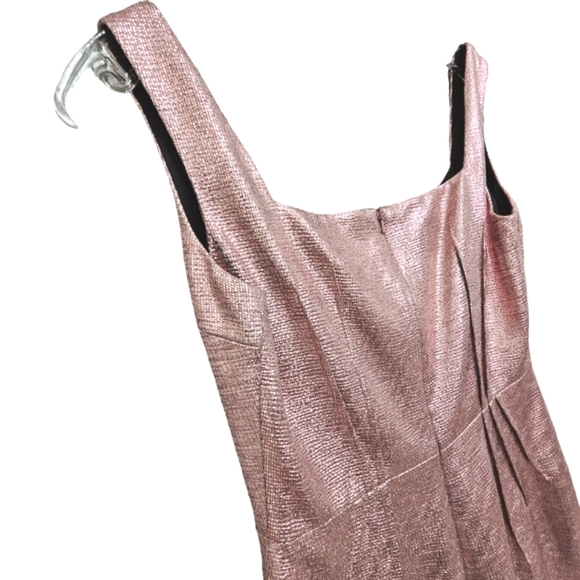 Emilia Wickstead Judi Crepe Rose Gold Metalic Sleeveless Cocktail Mini Dress - Picture 14 of 17